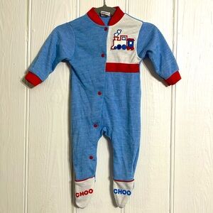 VINTAGE CARTERS 80s Paper Tag Holy Grail Train Choo Choo Footie Pajama Sleepers